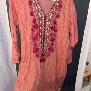 Johnny Was Embroidered Tunic Dress (no label, sample sale) Size M